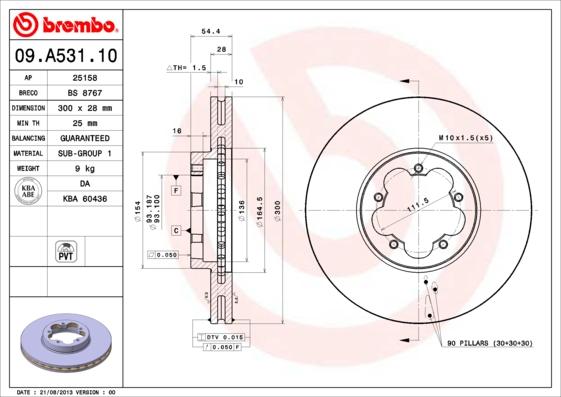 Breco BS 8767 - Тормозной диск avtokuzovplus.com.ua