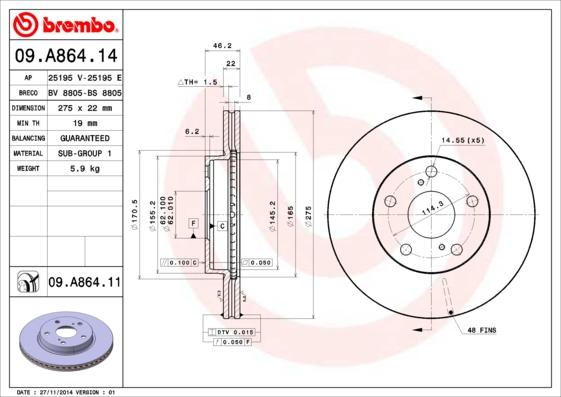 Breco BS 8805 - Тормозной диск avtokuzovplus.com.ua