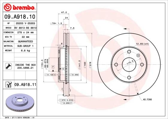 Breco BV 8813 - Тормозной диск avtokuzovplus.com.ua