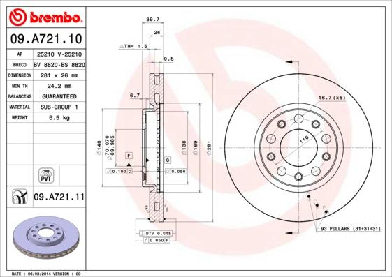 Breco BS 8820 - Тормозной диск avtokuzovplus.com.ua