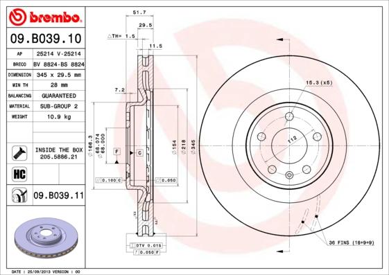 Breco BV 8824 - Тормозной диск avtokuzovplus.com.ua