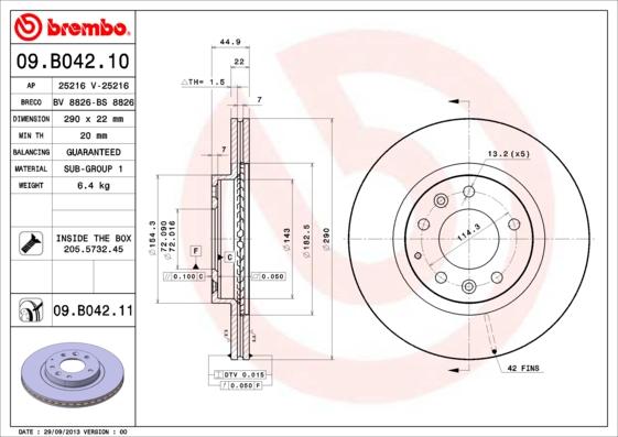 Breco BS 8826 - Гальмівний диск autocars.com.ua