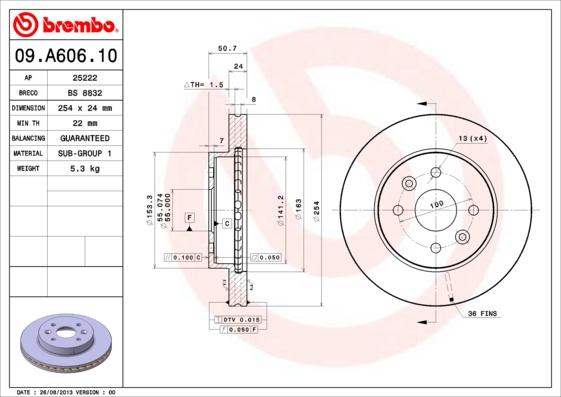 Breco BS 8832 - Гальмівний диск autocars.com.ua