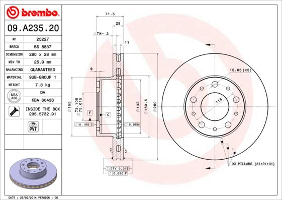 Breco BS 8837 - Тормозной диск avtokuzovplus.com.ua