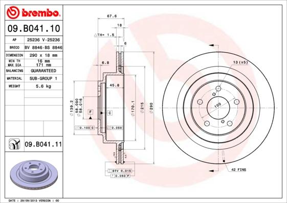 Breco BS 8846 - Гальмівний диск autocars.com.ua