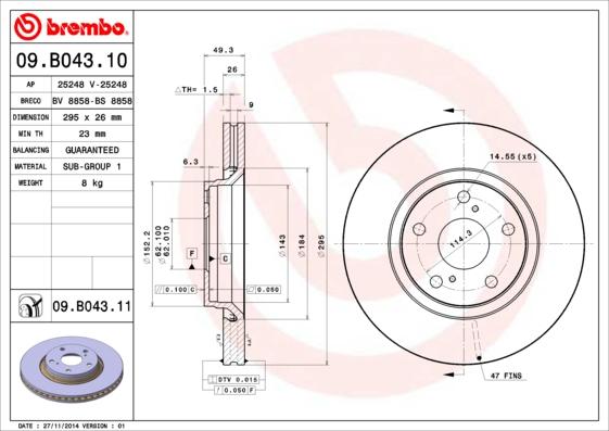 Breco BV 8858 - Тормозной диск avtokuzovplus.com.ua