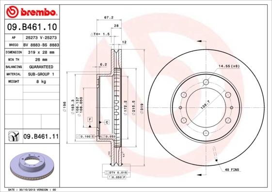 Breco BS 8883 - Гальмівний диск autocars.com.ua