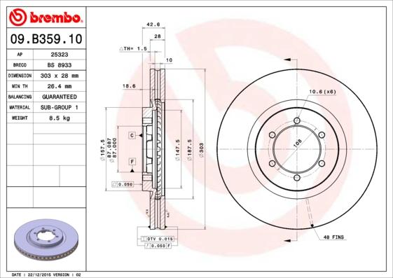 Breco BS 8933 - Тормозной диск autodnr.net