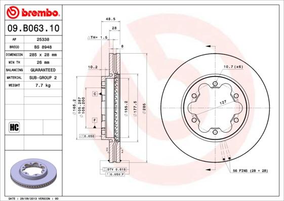 Breco BS 8948 - Гальмівний диск autocars.com.ua