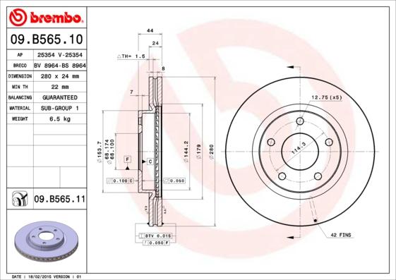 Breco BS 8964 - Гальмівний диск autocars.com.ua