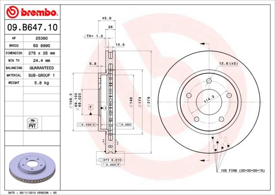 Breco BS 8990 - Гальмівний диск autocars.com.ua