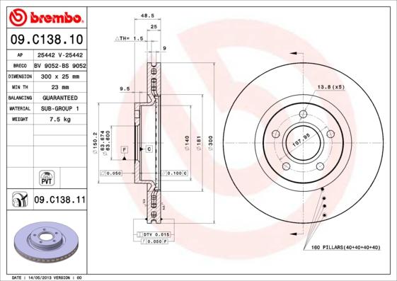 Breco BS 9052 - Гальмівний диск autocars.com.ua