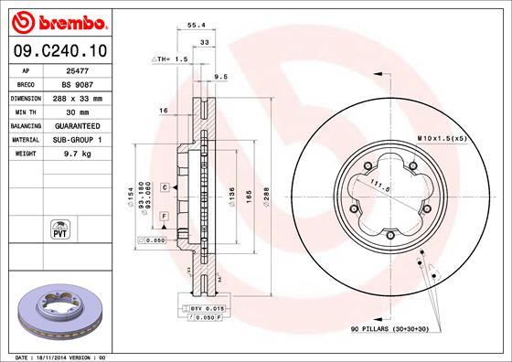 Breco BS 9087 - Тормозной диск avtokuzovplus.com.ua