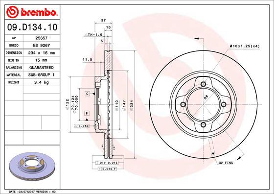 Breco BS 9267 - Гальмівний диск autocars.com.ua