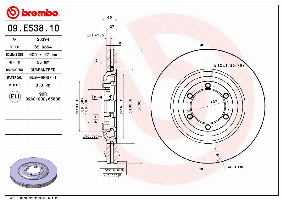 Breco BS 9654 - Тормозной диск avtokuzovplus.com.ua