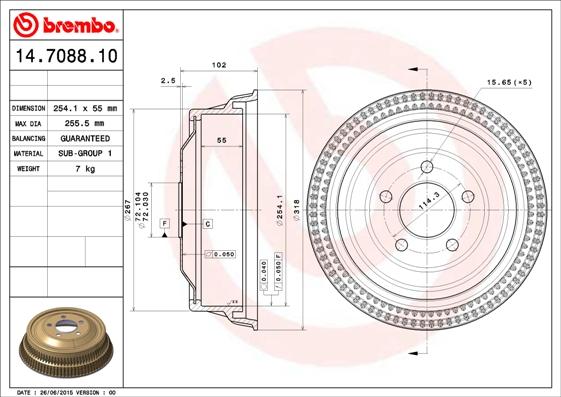 Breco BT1155 - Гальмівний барабан autocars.com.ua