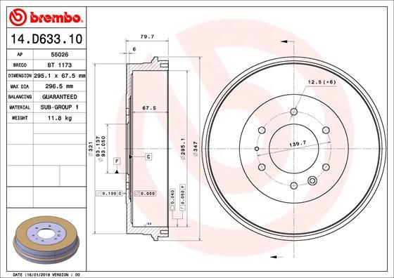 Breco BT1173 - Тормозной барабан avtokuzovplus.com.ua