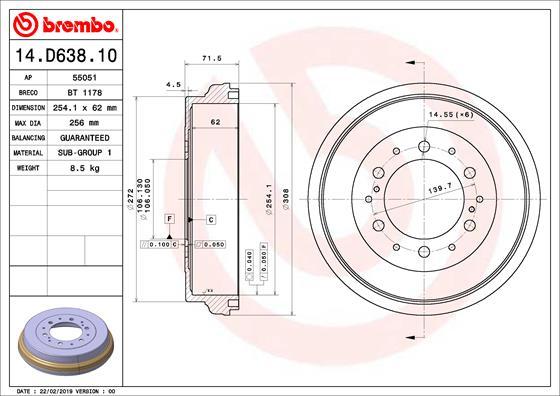 Breco BT 1178 - Гальмівний барабан autocars.com.ua