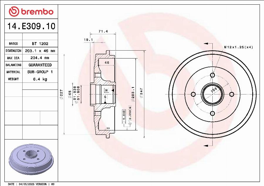 Breco BT 1202 - Тормозной барабан autodnr.net