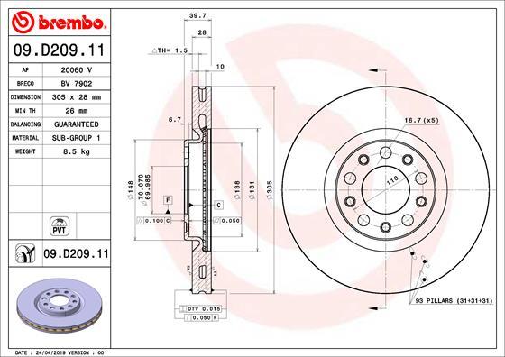 Breco BV 7902 - Тормозной диск avtokuzovplus.com.ua