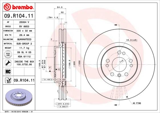 Breco BV 8653 - Тормозной диск avtokuzovplus.com.ua