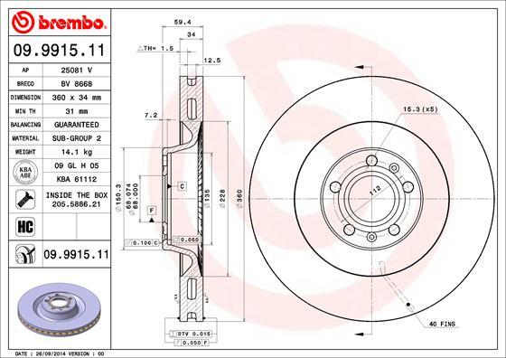 Breco BV 8668 - Тормозной диск avtokuzovplus.com.ua