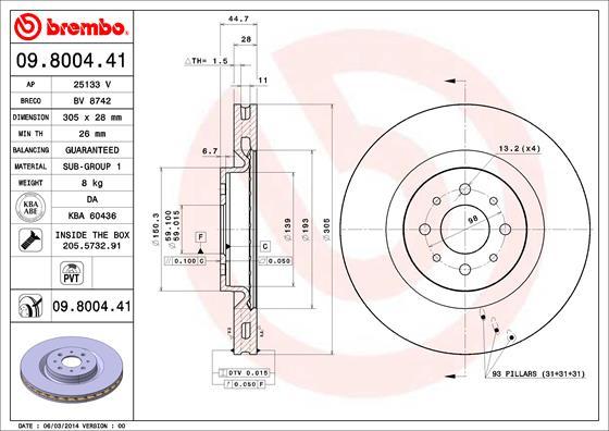 Breco BV 8742 - Тормозной диск avtokuzovplus.com.ua