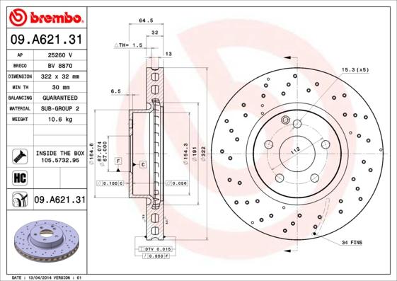 Breco BV 8870 - Тормозной диск avtokuzovplus.com.ua