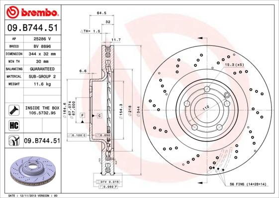 Breco BV 8896 - Тормозной диск avtokuzovplus.com.ua