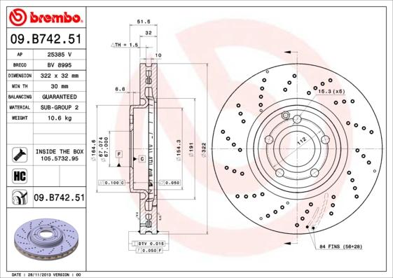 Breco BV 8995 - Тормозной диск avtokuzovplus.com.ua