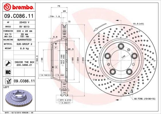 Breco BV 9013 - Гальмівний диск autocars.com.ua