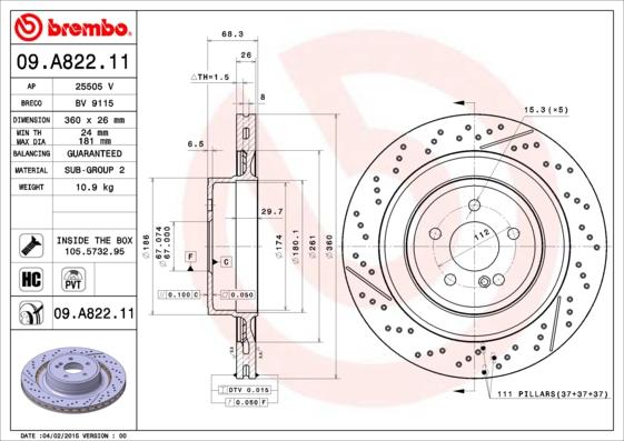 Breco BV 9115 - Тормозной диск avtokuzovplus.com.ua
