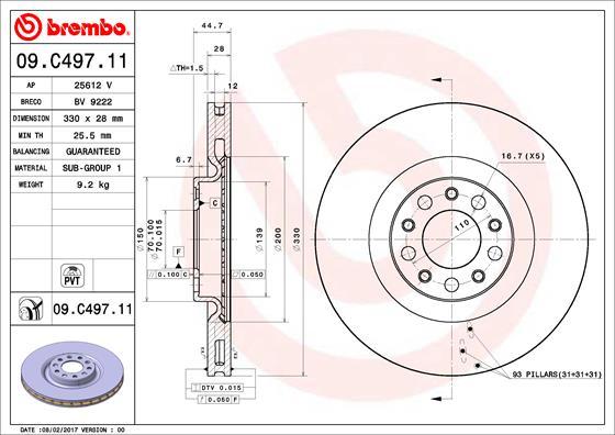 Breco BV 9222 - Тормозной диск avtokuzovplus.com.ua