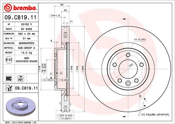 Breco BV 9429 - Гальмівний диск autocars.com.ua