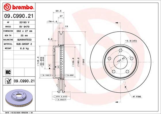 Breco BV 9470 - Тормозной диск avtokuzovplus.com.ua