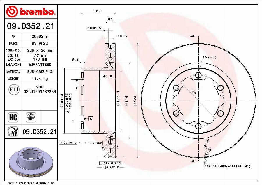 Breco BV 9622 - Тормозной диск avtokuzovplus.com.ua