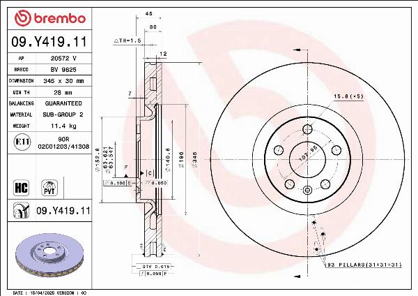 Breco BV 9825 - Гальмівний диск autocars.com.ua