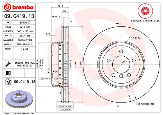 Breco BZ 8129 - Тормозной диск avtokuzovplus.com.ua