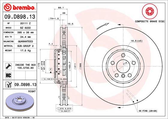 Breco BZ 8222 - Тормозной диск avtokuzovplus.com.ua