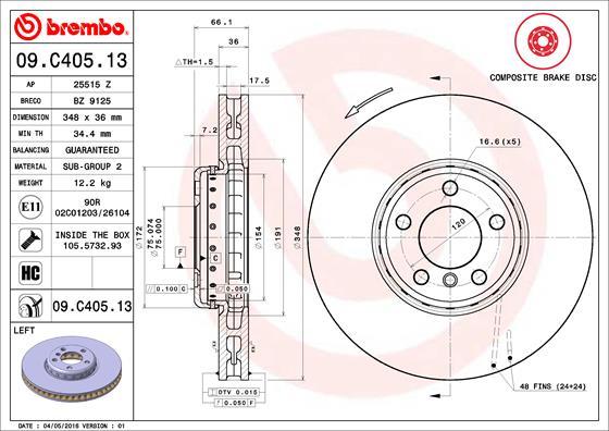 Breco BZ 9125 - Гальмівний диск autocars.com.ua