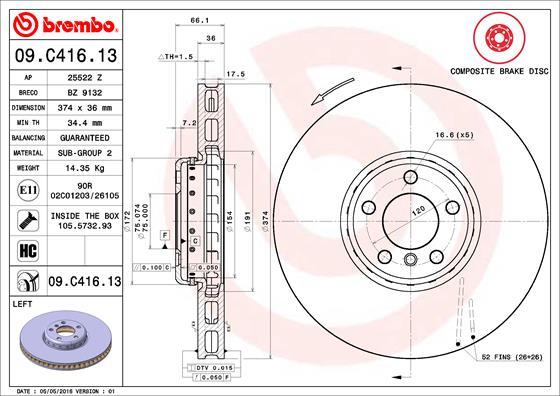 Breco BZ 9132 - Гальмівний диск autocars.com.ua