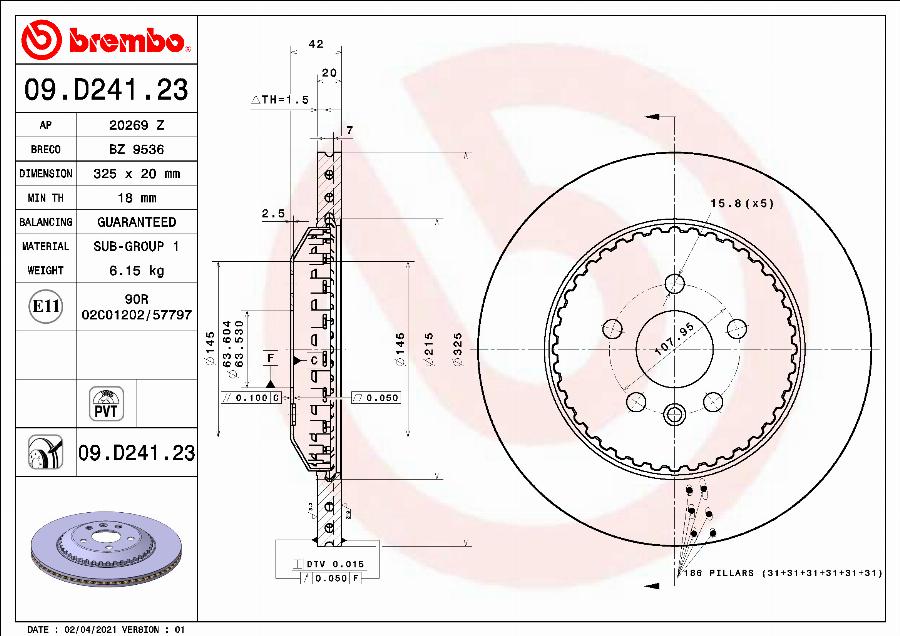 Breco BZ 9536 - Гальмівний диск autocars.com.ua