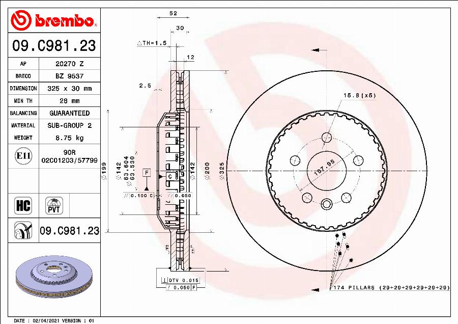 Breco BZ 9537 - Гальмівний диск autocars.com.ua