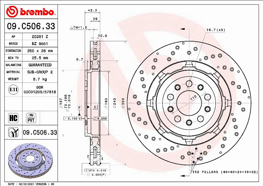 Breco BZ 9551 - Гальмівний диск autocars.com.ua