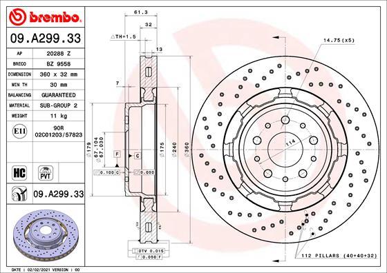 Breco BZ 9558 - Гальмівний диск autocars.com.ua