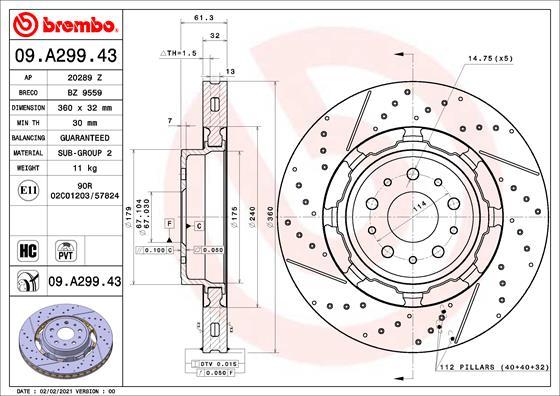 Breco BZ 9559 - Тормозной диск avtokuzovplus.com.ua