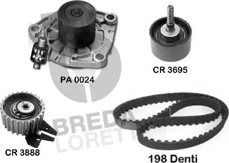 Breda Lorett KPA0009A - Водяной насос + комплект зубчатого ремня avtokuzovplus.com.ua