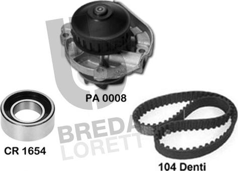 Breda Lorett KPA0071A - Водяной насос + комплект зубчатого ремня autodnr.net