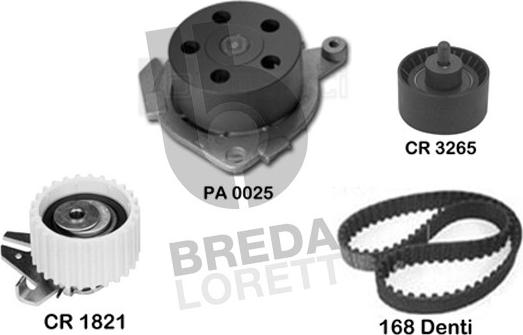 Breda Lorett KPA0096B - Водяний насос + комплект зубчатого ременя autocars.com.ua