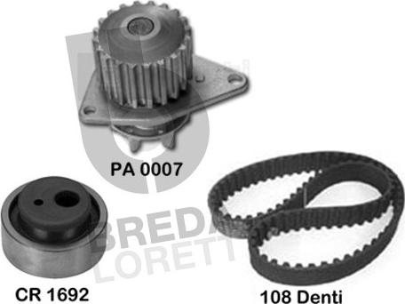 Breda Lorett KPA0109A - Водяной насос + комплект зубчатого ремня avtokuzovplus.com.ua